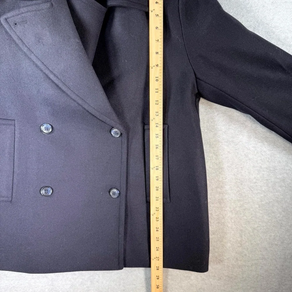 Banana Republic Pea Coat Mens Large Navy Blue Wool Blend Double Breasted Classic